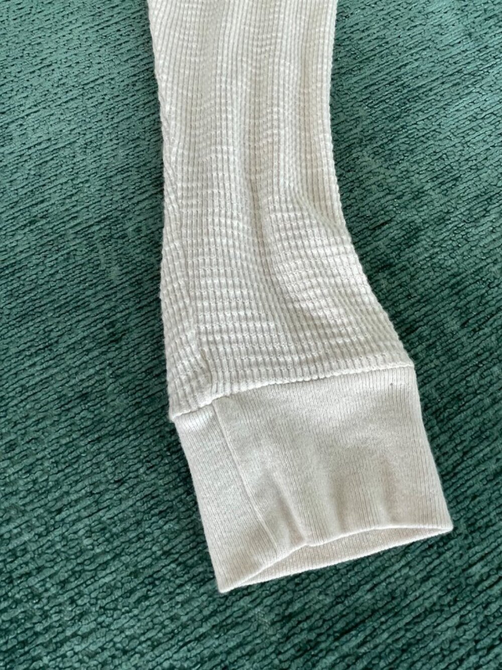 Re/Done Hanes White Thermal Waffle Long Sleeve Top S Made In USA - Picture 6 of 7